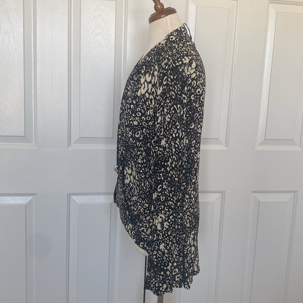 Zara Leopard Print Wrap Blouse Top Size XXL - Picture 6 of 10